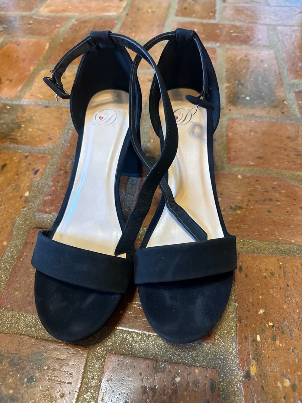 Elegant Black Suede Ankle-Strap Heels